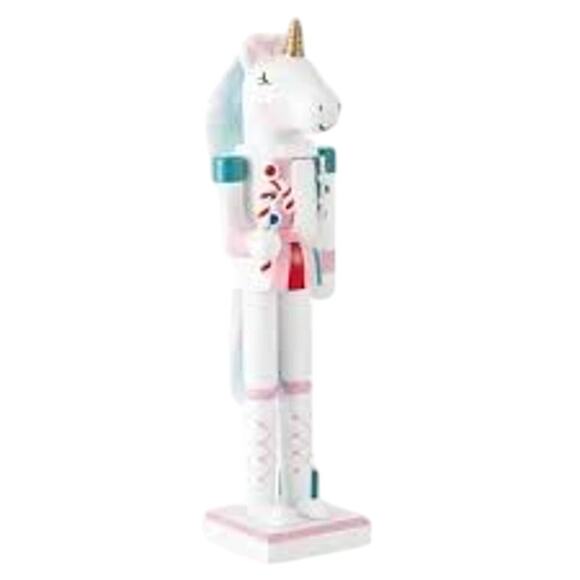 North Pole Trading Co 14" Unicorn Nutcracker - Picture 1 of 9